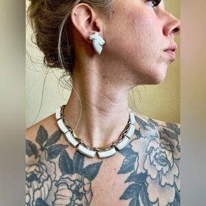 Vintage Midcentury Monet Necklace + Clip-On Earrings